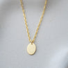OLEA OVAL WITH ELON CHAIN NECKLACE GOLD