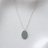 OLEA OVAL WITH KAMA CABLE CHAIN NECKLACE SILVER