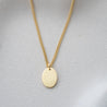 Olea oval with soma curb chain necklace gold
