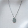 Olea oval with soma curb chain necklace silver