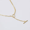 YNEZ DOUBLE CHAIN LARIAT NECKLACE