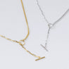 YNEZ DOUBLE CHAIN LARIAT NECKLACE