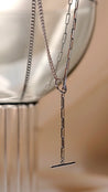 YNEZ DOUBLE CHAIN LARIAT NECKLACE